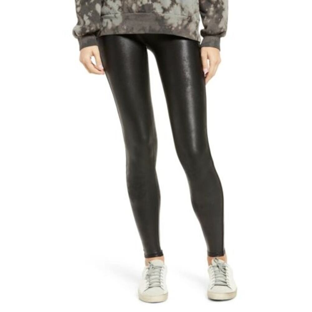 Spanx Faux Leather Leggings Black Size Large